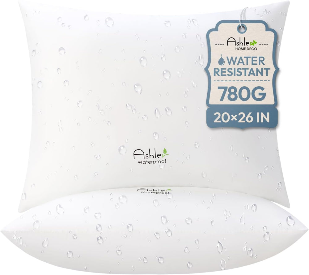 Outdoor Pillows 20 X 26 Pillow Inserts Pack of 2, Water-Resistant Decorative ...