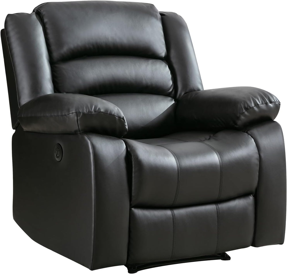 EBELLO Faux Leather Classic Power Recliner Chair, Oversized Electric Overstuf...