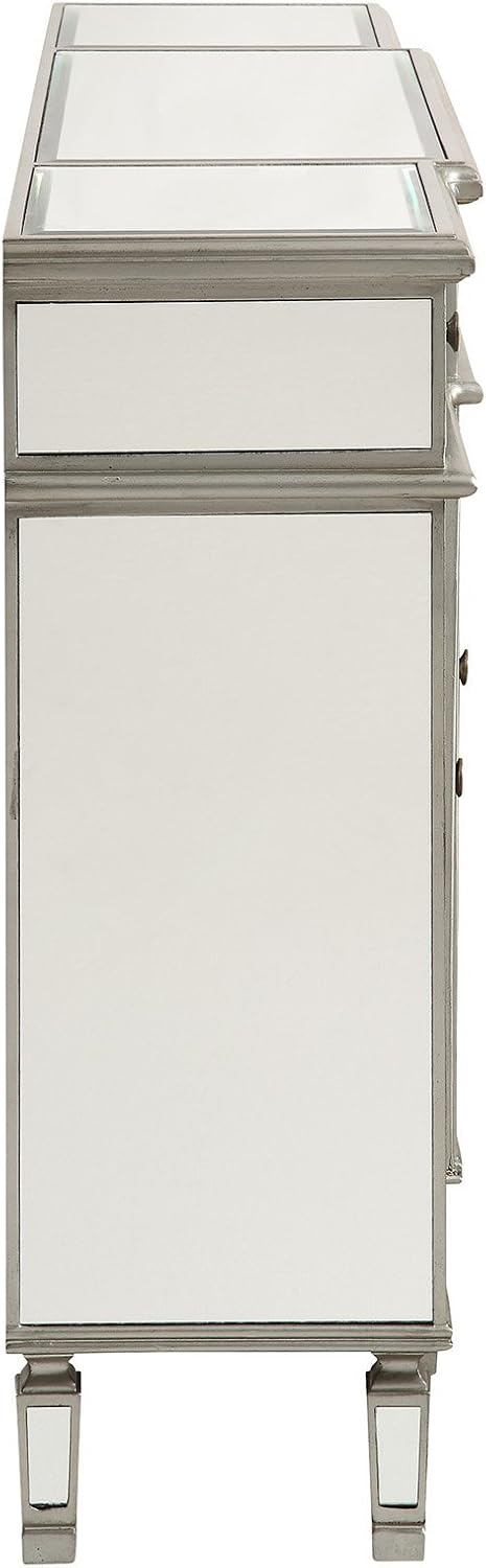Elegant Lighting 3 Drawer 4 Door Cabinet in Silver Clear 60" x 14" ...