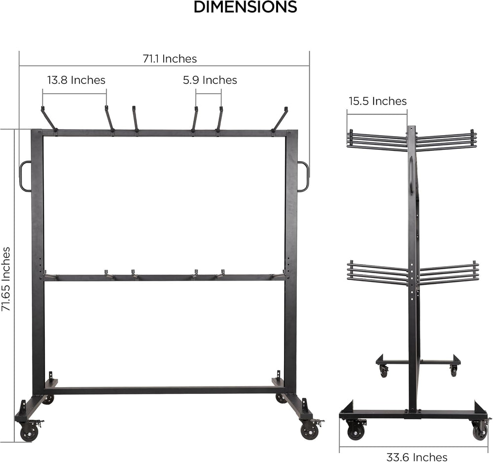 Folding Chair Rack Folding Chair Cart Storage Dolly with Wheels and Holder
