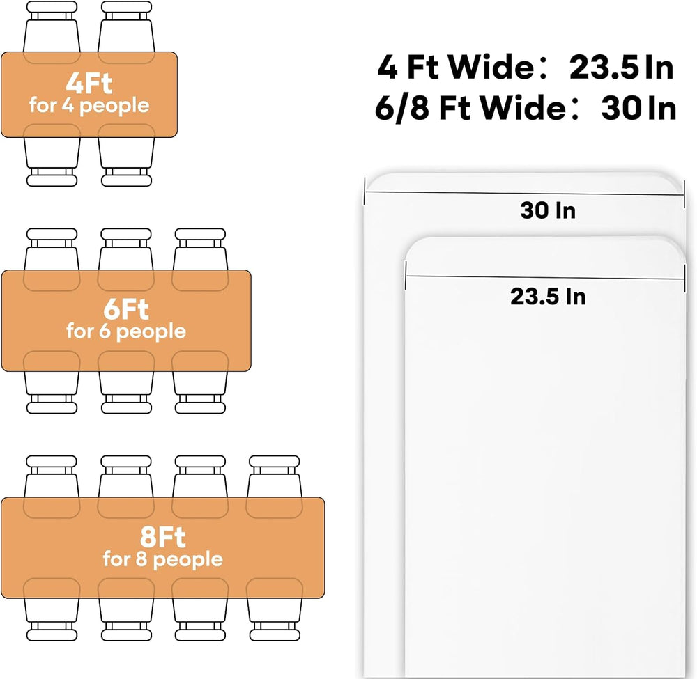 6ft Plastic Folding Table with Portable Carry Handle, White