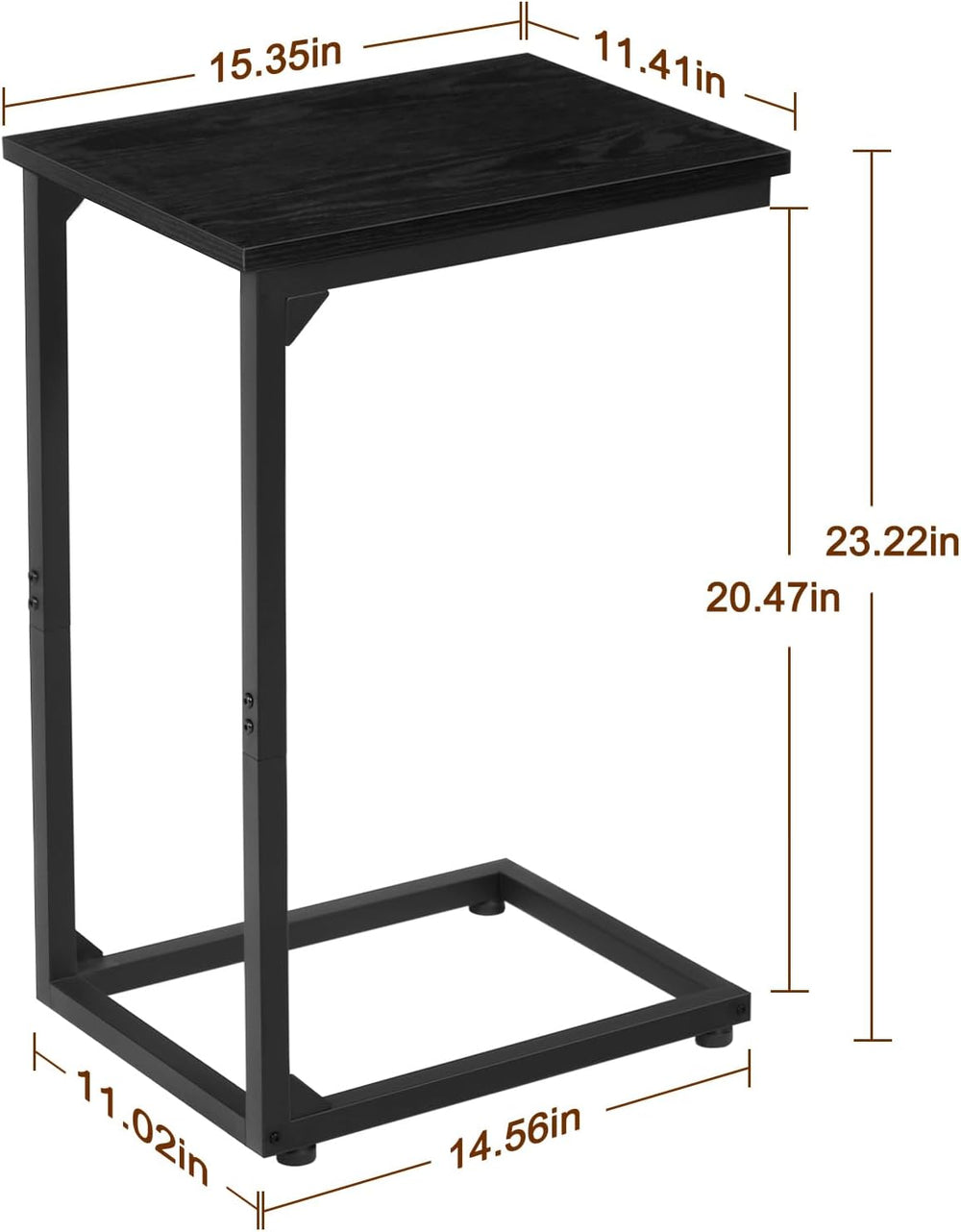 AMHANCIBLE C Shaped End Table Set of 2, Couch Side Table that Slide Under