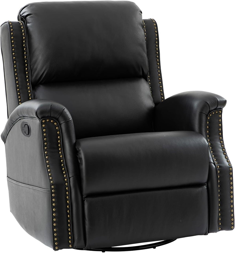 HULALA HOME Swivel Rocking Recliner, Black