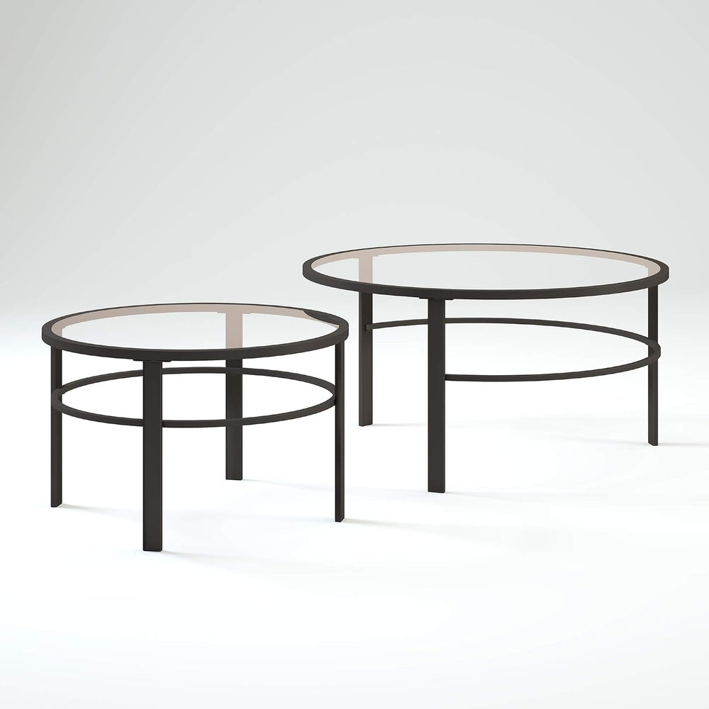 Henn&Hart 36" Modern Coffee Table, Black