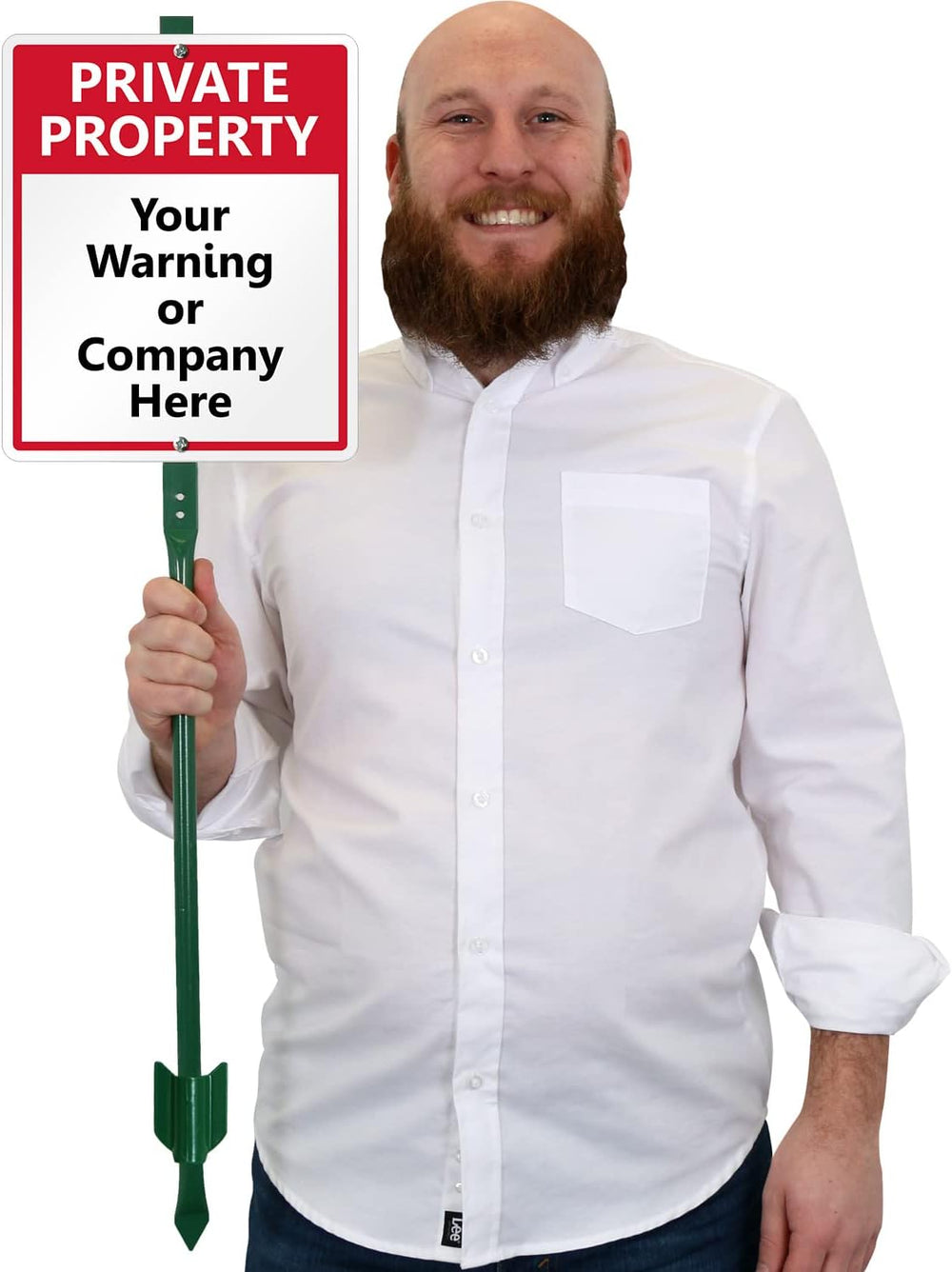 SmartSign 12 x 10 inch “Private Property” Custom Yard Sign & Stake Kit-Ad...