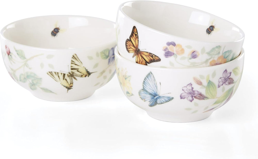 Lenox Butterfly Meadow Porcelain 3-Piece Mini Bowl Set