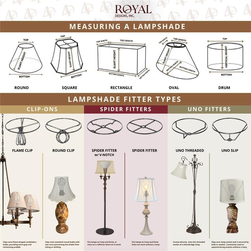 Royal Designs Shallow Drum Bell Billiotte Lamp Shade, White, 13 x 19 x 11.26 ...