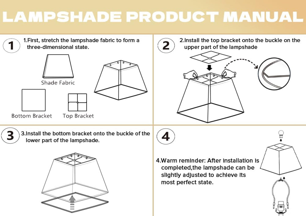 GO&SO Small White Square Lamp Shades for Small Table Lamps, 4"×9&quo...