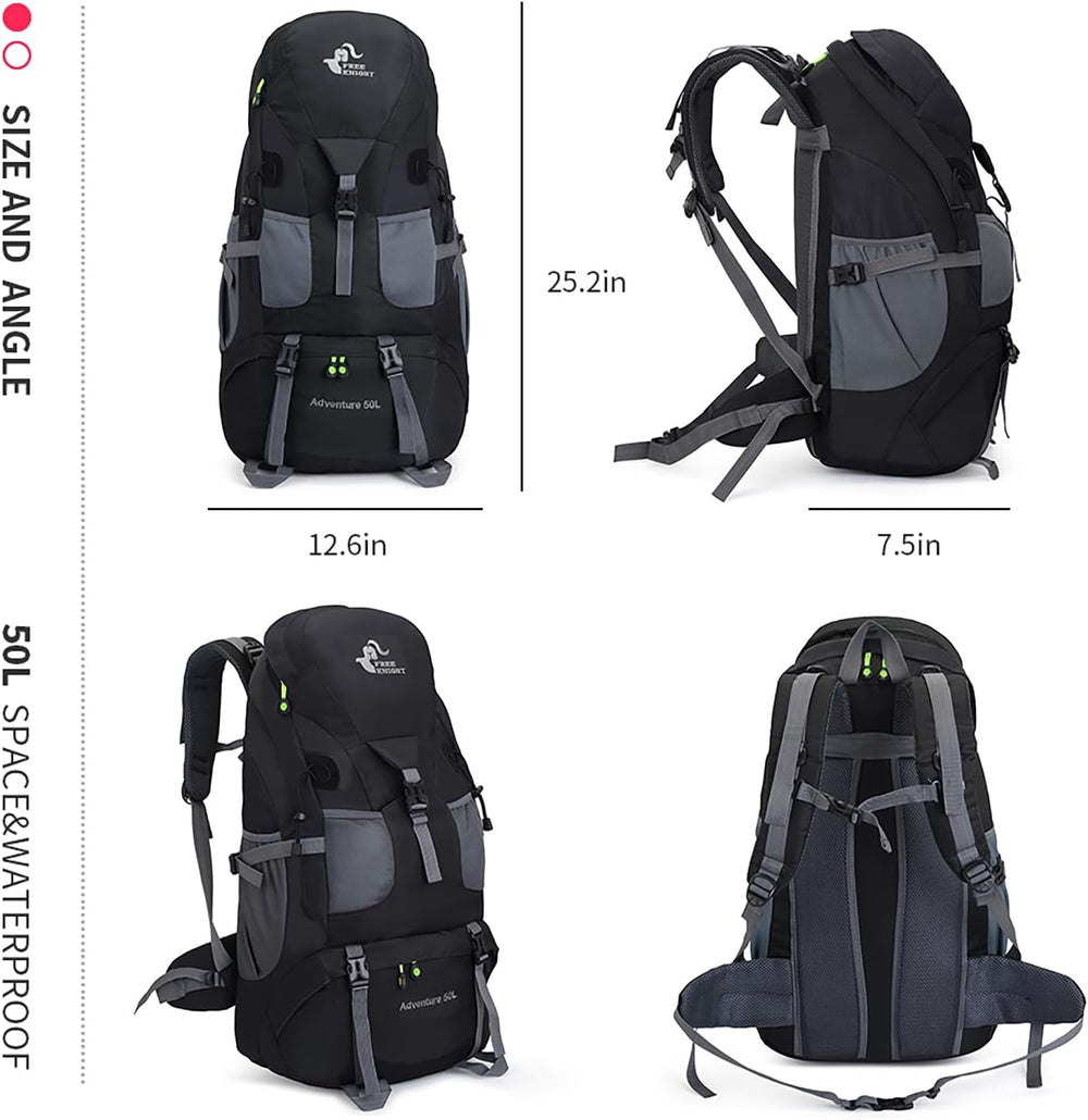 Bseash 50L Hiking Backpack, Water Resistant Lightweight Outdoor Sport Daypack...
