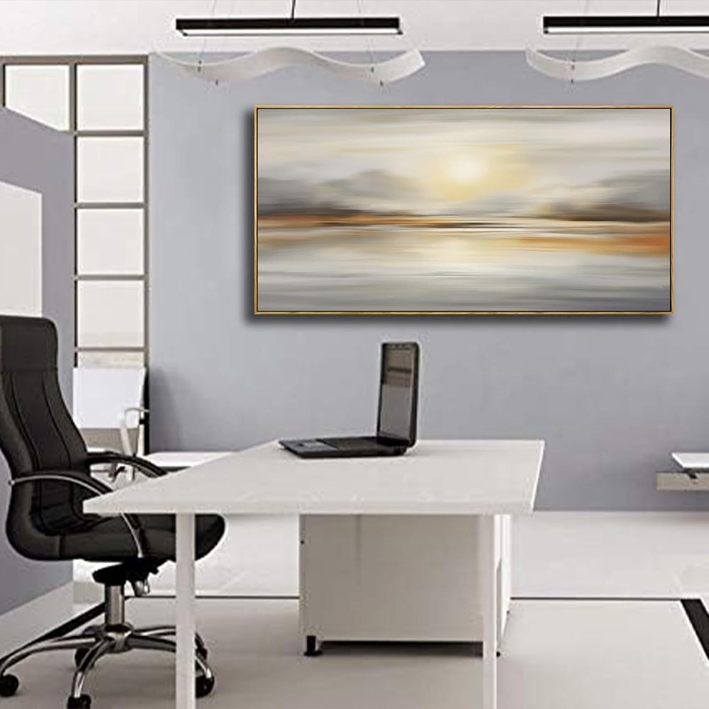 Framed Wall Art Abstract Seascape Canvas Printing Wall Decor Artwork for Livi...