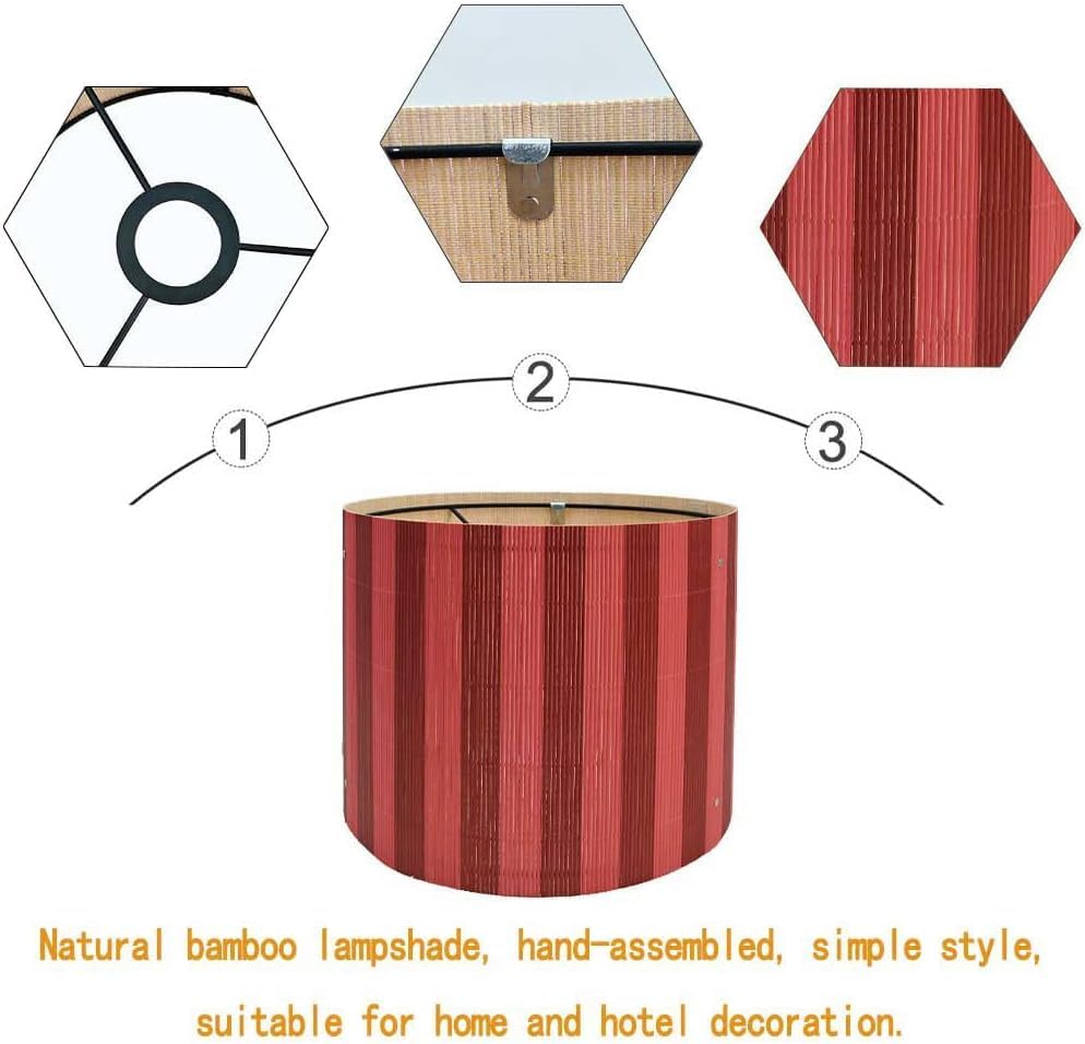 Bohemian lamp shade Art decorative Red Mix Stripes Minimalist 11.8x9Inch