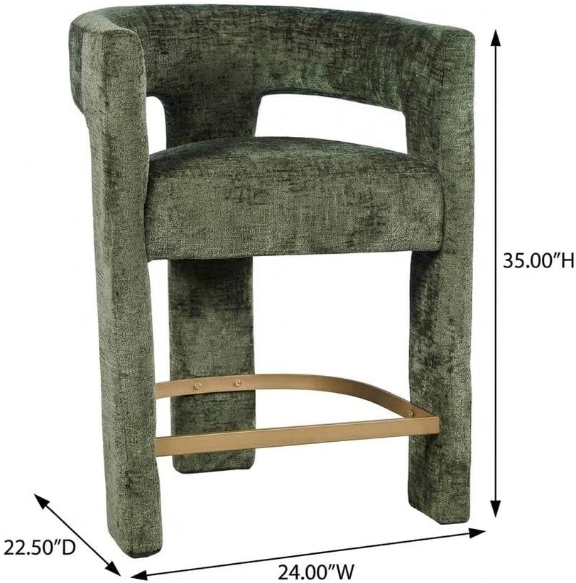 Jofran Gwen Forest Upholstered Counter Stool with Arms – Versatile Barstools ...