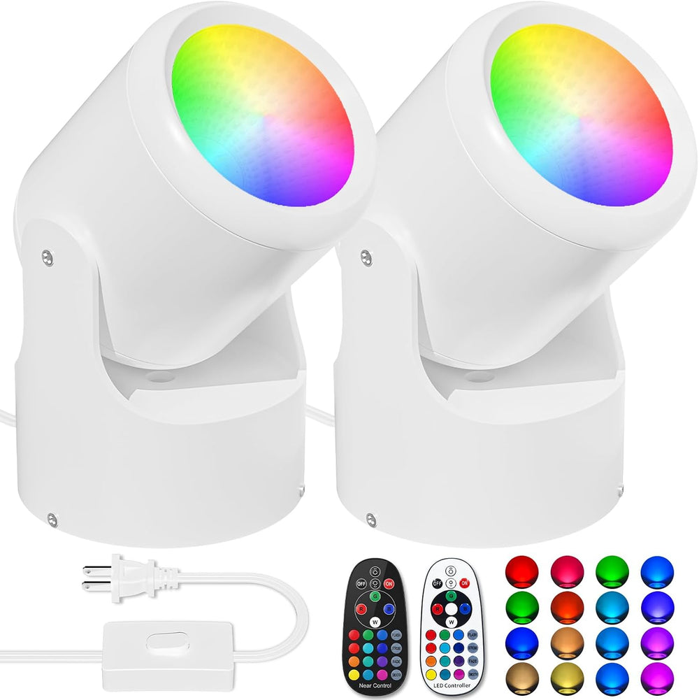 RGBW Uplights Indoor 6W,16 Static Colors,4 Dynamic Modes,5‑Level Brightness