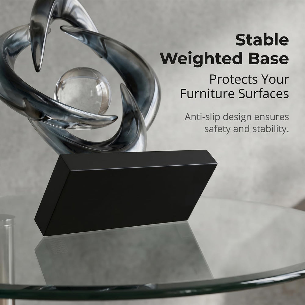 FJS Modern Abstract Sculpture Decor, 10.8" Gray Resin Art Statue