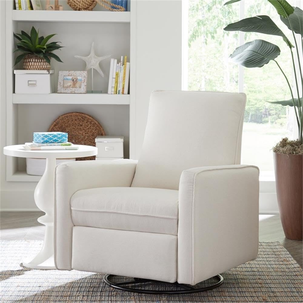 DaVinci Penny Swivel Glider Recliner, Performance Cream Eco-Weave