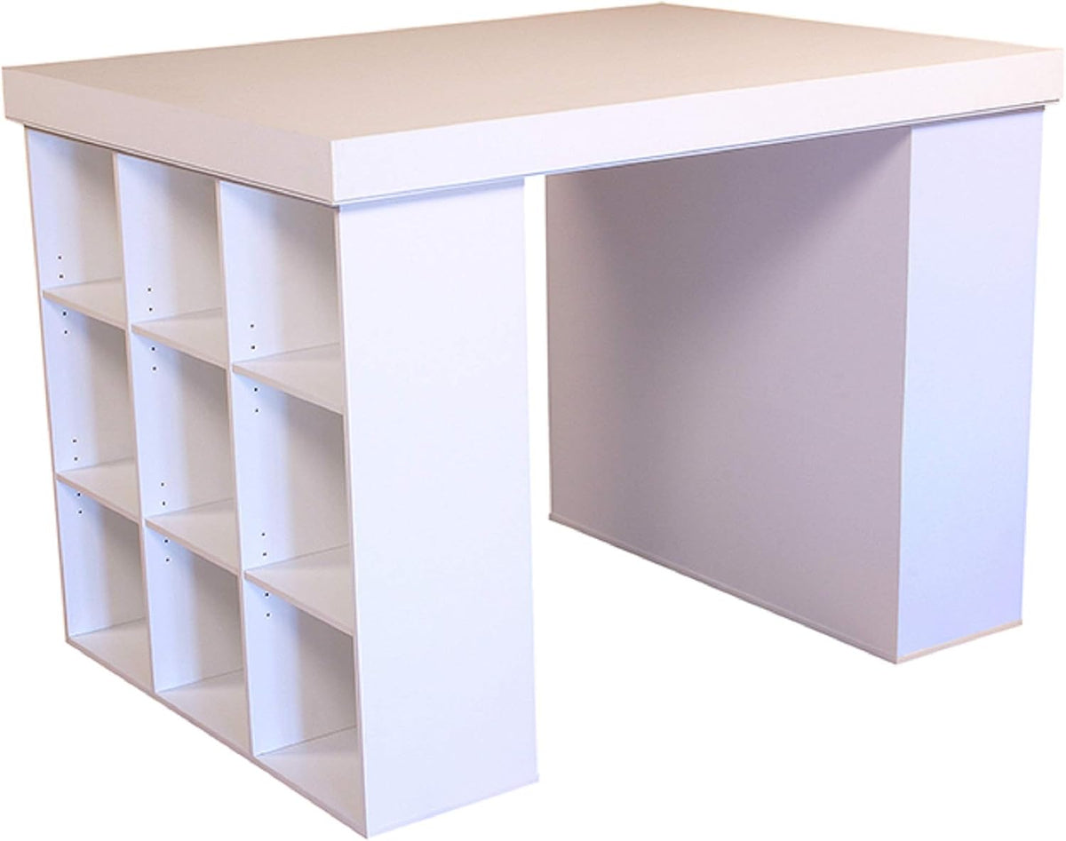 venture horizon project center desk with two 9-cubby, side view