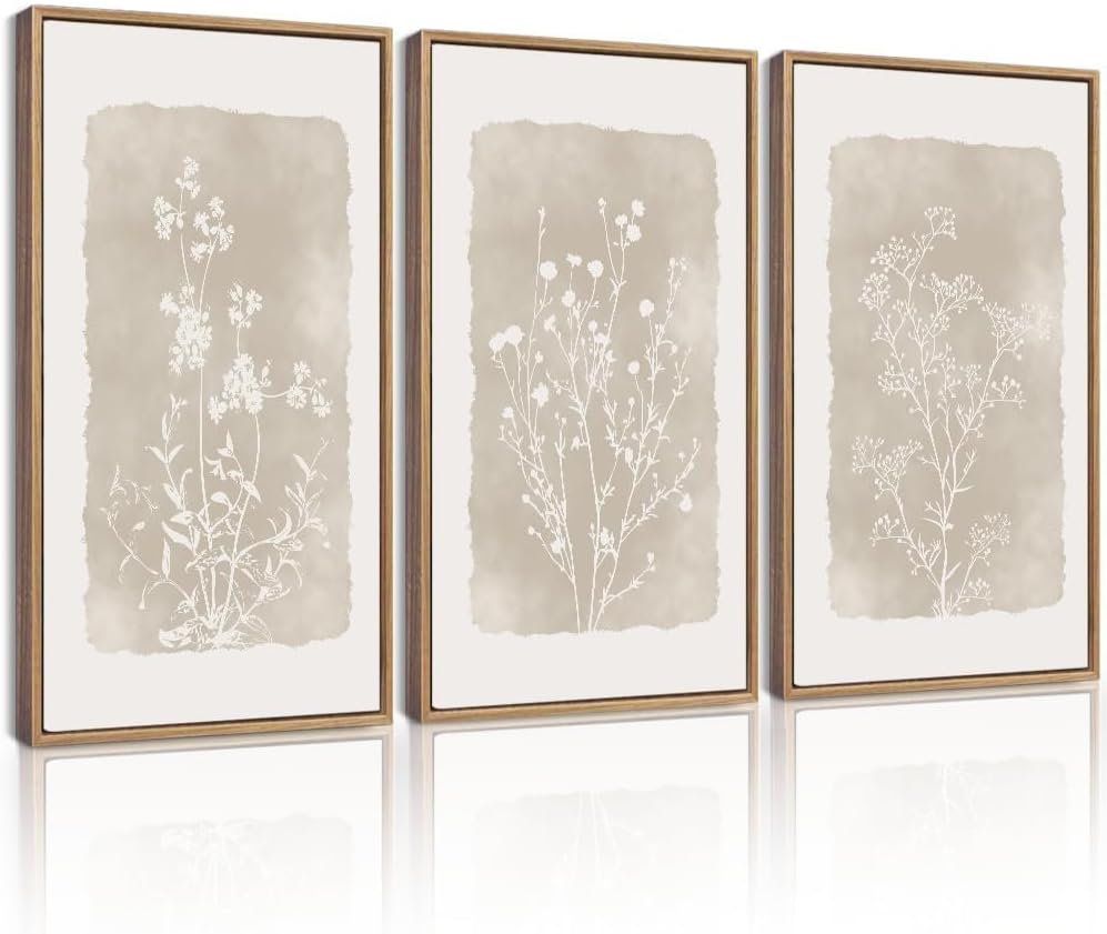Drsoum Botanical Flower Wall Art Framed Vintage Floral Wall Prints Wildflower...