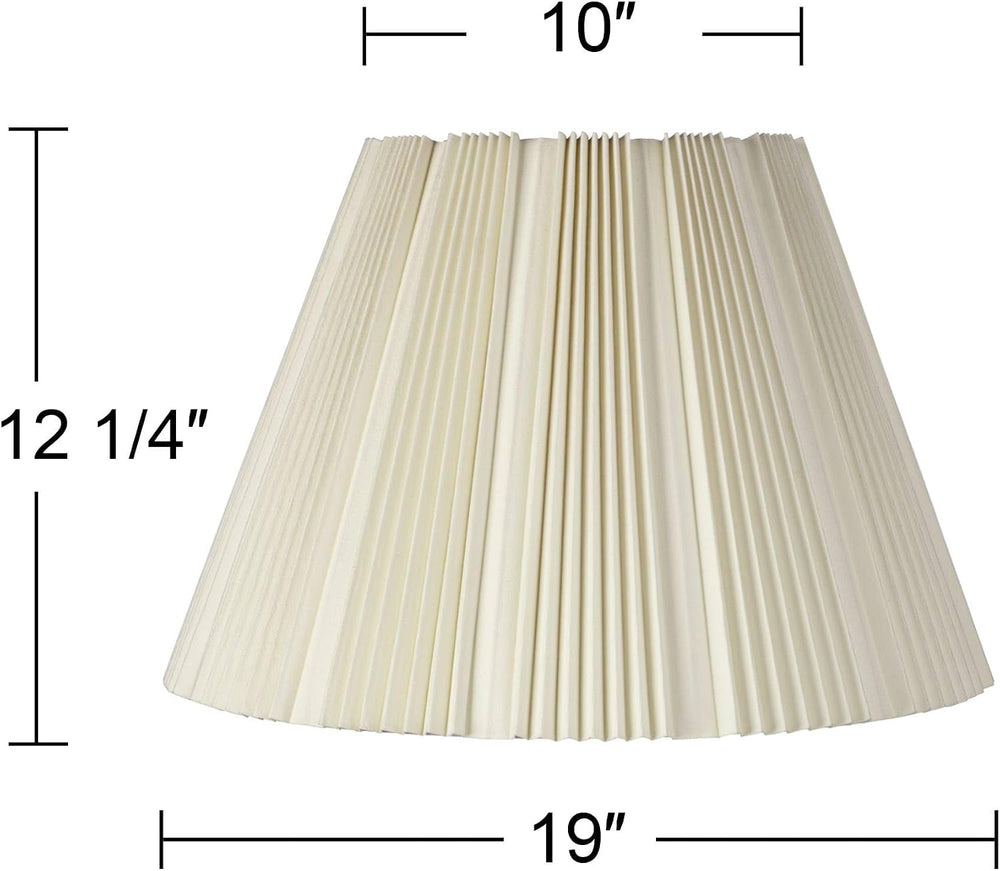 Hosea Extra Large Eggshell White Pleated Bell Shade 10x19x13x12.25 (Spider)