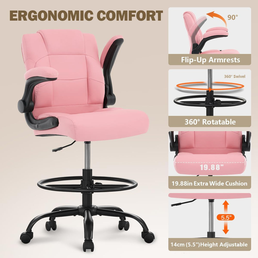 Ergonomic Drafting Chair,Tall Office Chair for Standing Desk