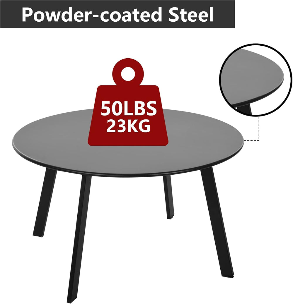 Meluvici Outdoor Patio Coffee Table Set of 2, Weather Resistant End Table, Ro...
