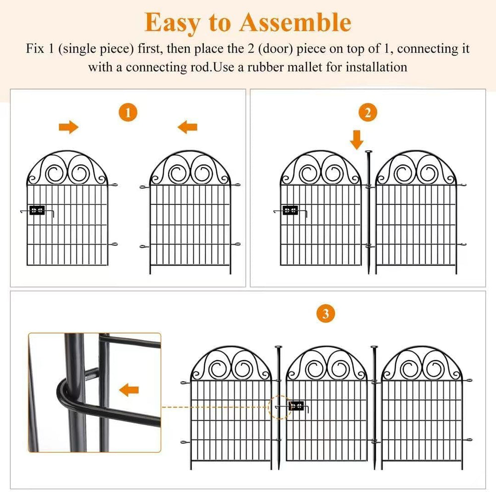 Getlay Tall Garden Animal Barrier Fence With Gate,40 in(H)×27 in(L) 12 Panels...
