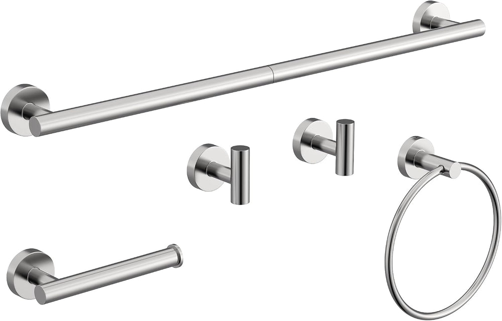 Brushed Nickel Bathroom Hardware Accessories Set 5 Pcs