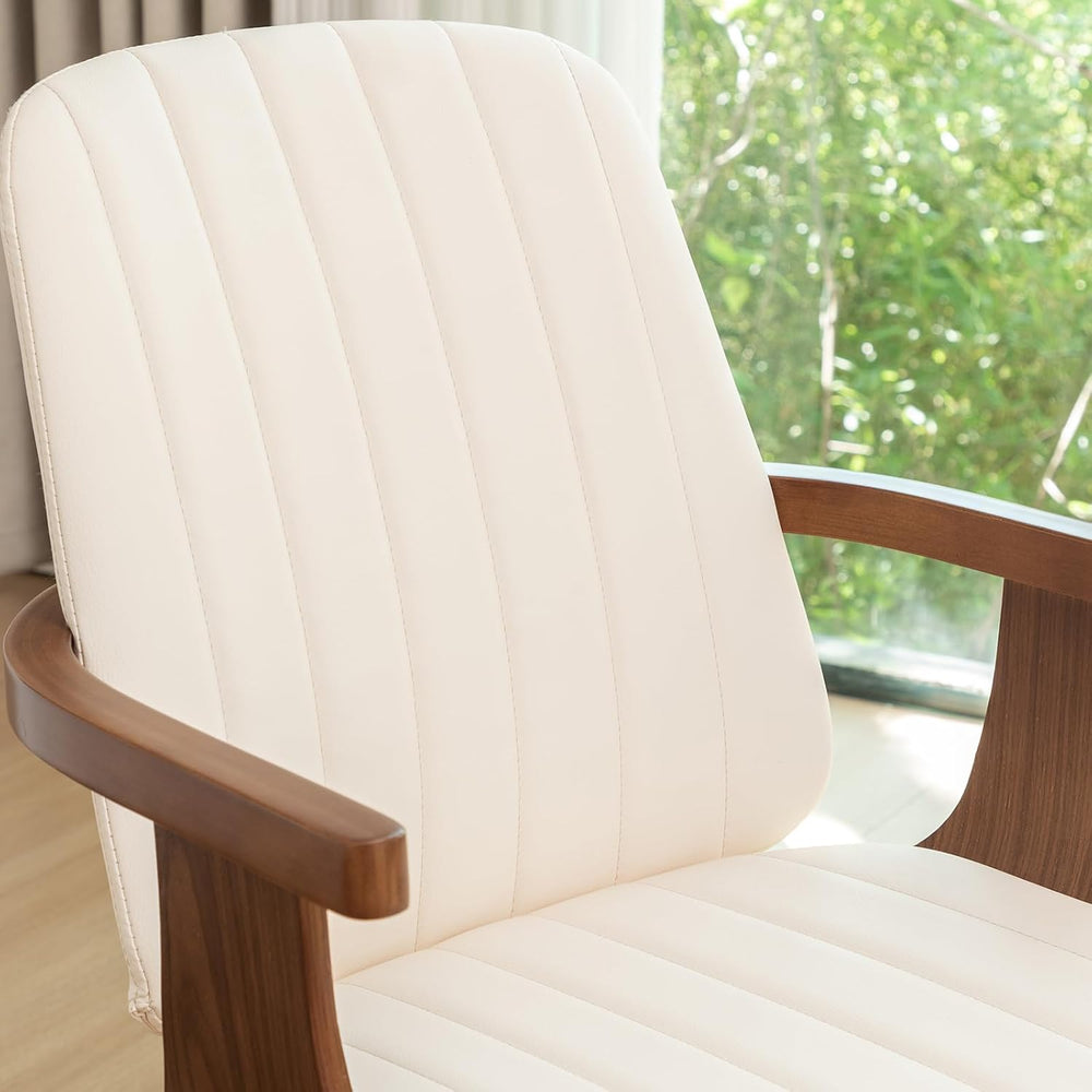 Mid Century Modern Dining Chairs, Swivel Dining Chairs with Arms Walnut