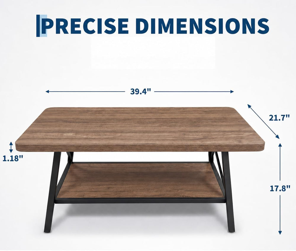 Garvee 39.4'' Small Coffee Table for Living Room, Rectangular Center ...