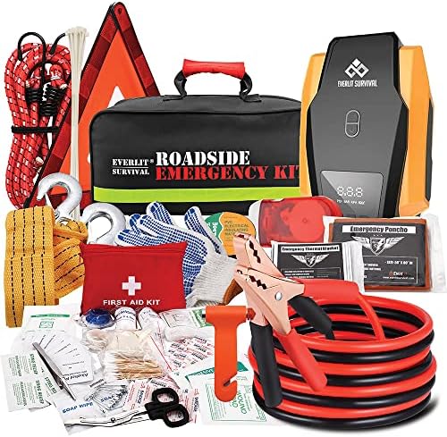 Everlit Survival Car Emergency Kit, Roadside Safety Tool Kit with Gloves,Digi...