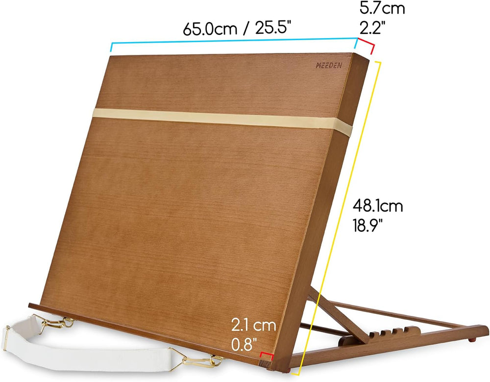 MEEDEN Large Tabletop Drawing Board: A2 Wooden Table Easel for Painting