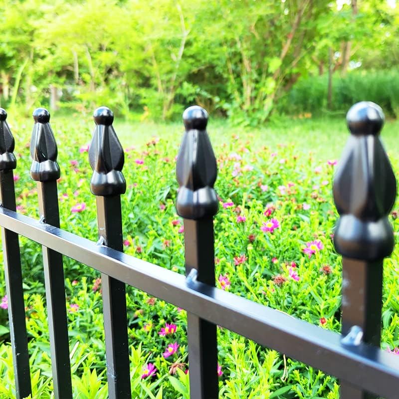 Thealyn 18"H x 22"W Decorative Metal Garden Border Fence, 5 Panels,...