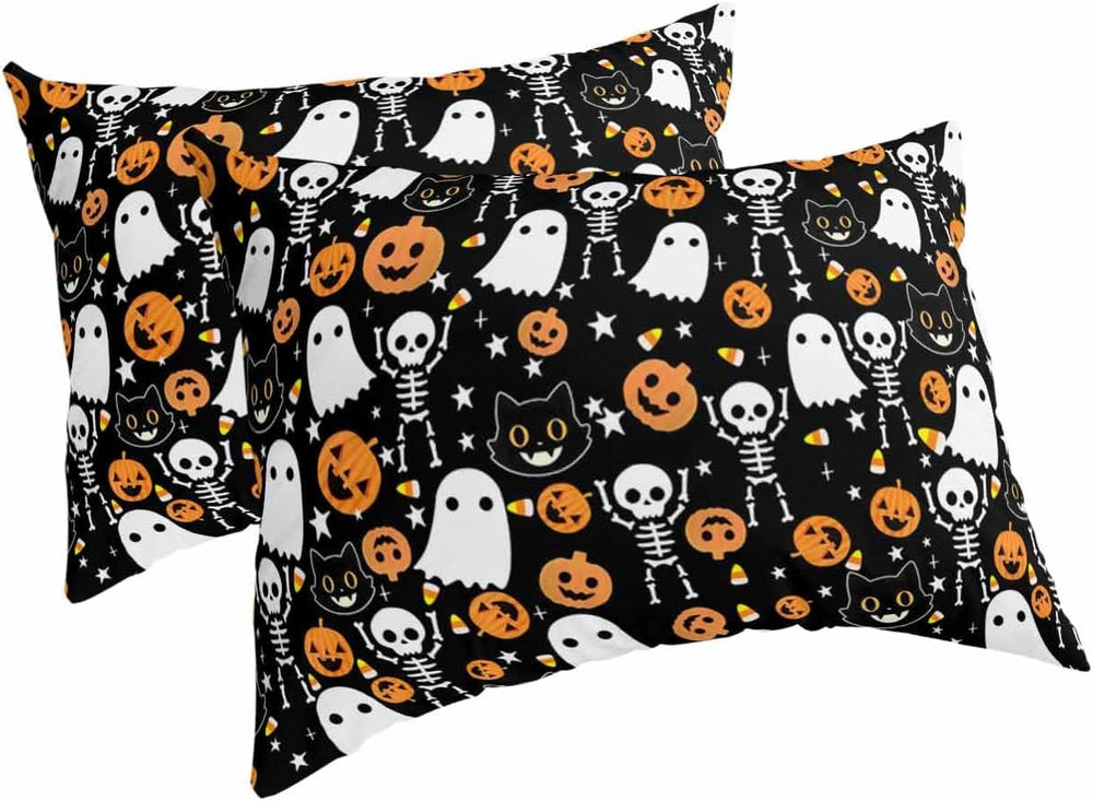 Halloween Pillow Cases Standard Size Set of 2 - Microfiber Bed Throw Pillow C...