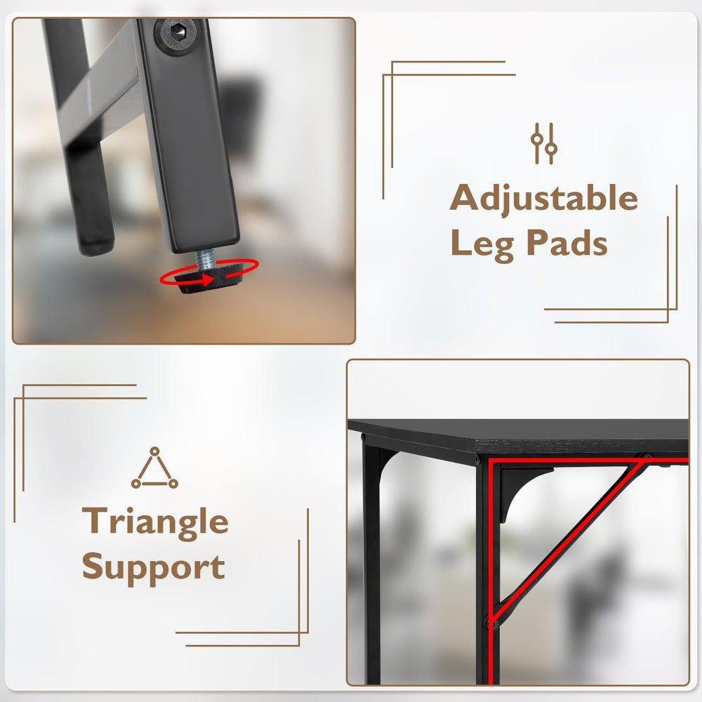 BestOffice | 32 Inch Computer Desk | Black | Sturdy Office Desk