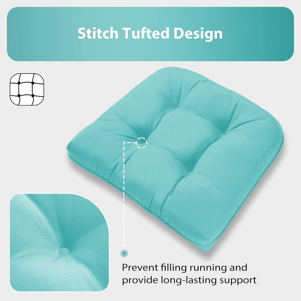 19x19 Outdoor Chair Cushions Set of 2, Tufted Wicker Patio Furniture Cushions...