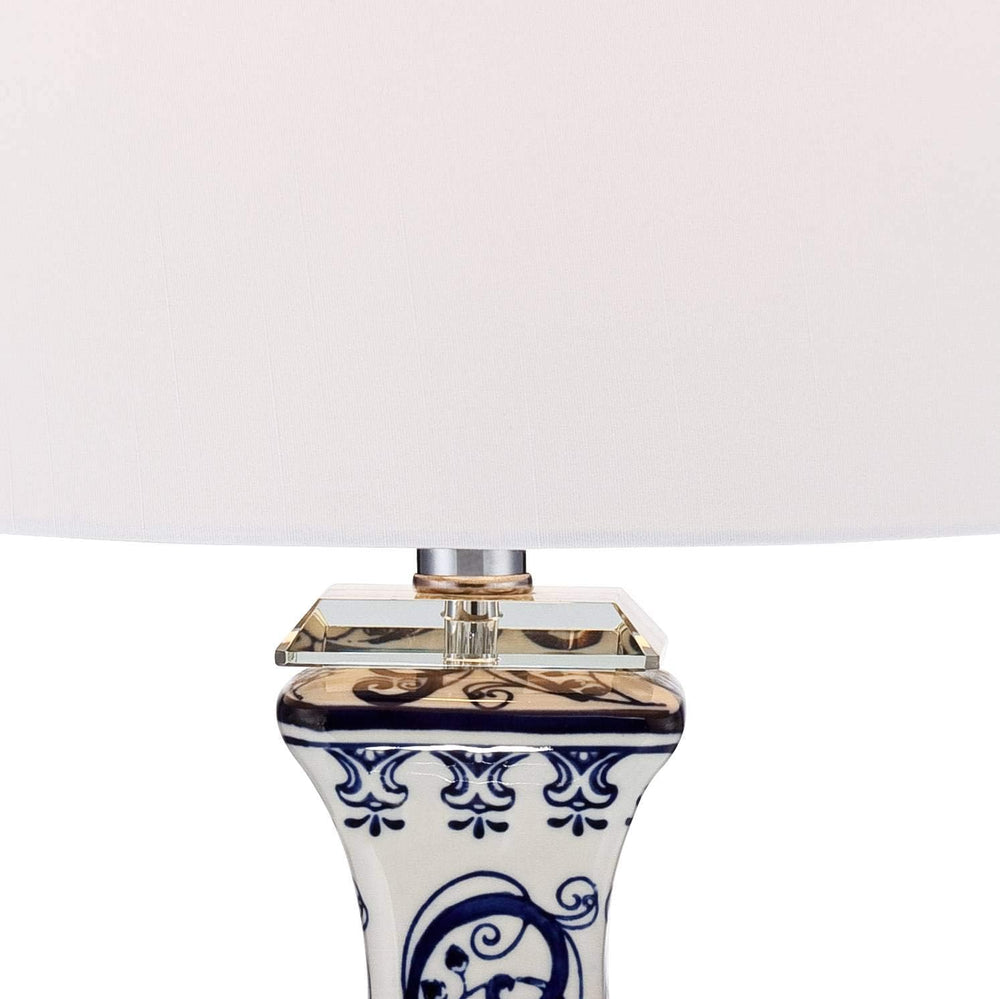 Regency Hill Iris 28" Tall 3-Way Table Lamp Blue White Porcelain Dimmer
