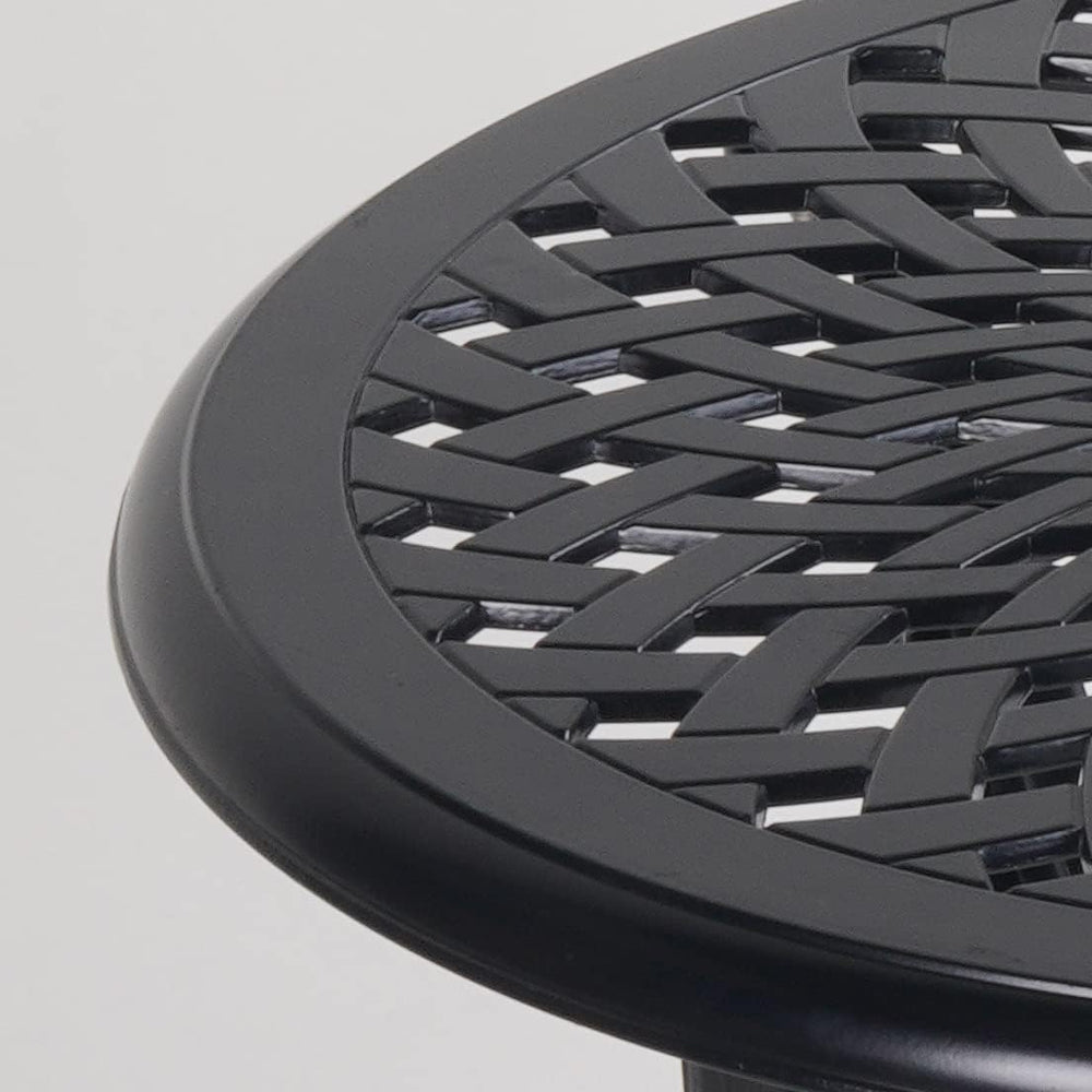 Mandolin Black Cast Aluminum Round Outdoor Patio Coffee End Table