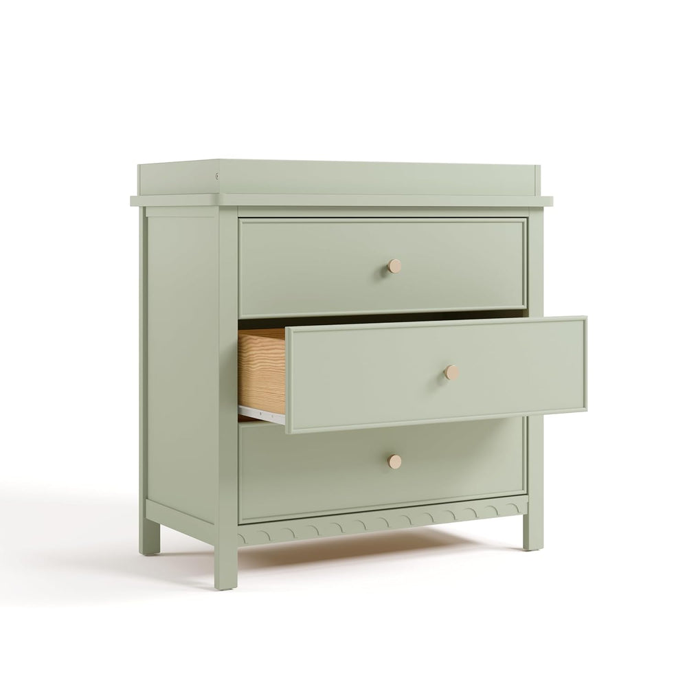 Graco Sasha 3-Drawer Chest with Changing Table Topper, Sage