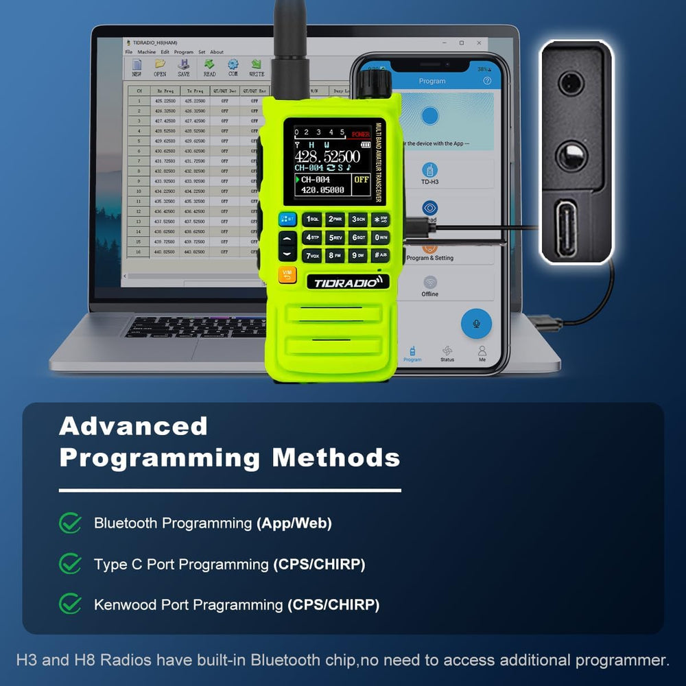 TIDRADIO TD-H3 Plus Ham Radio Handheld, Bluetooth-Headphone-connectable,Wirel...