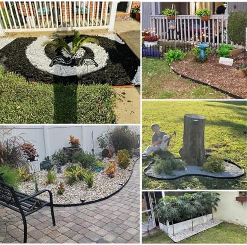Garden Edging Borders 66FT,Landscape Edging Black[Extra Tall 4IN High] with 1...