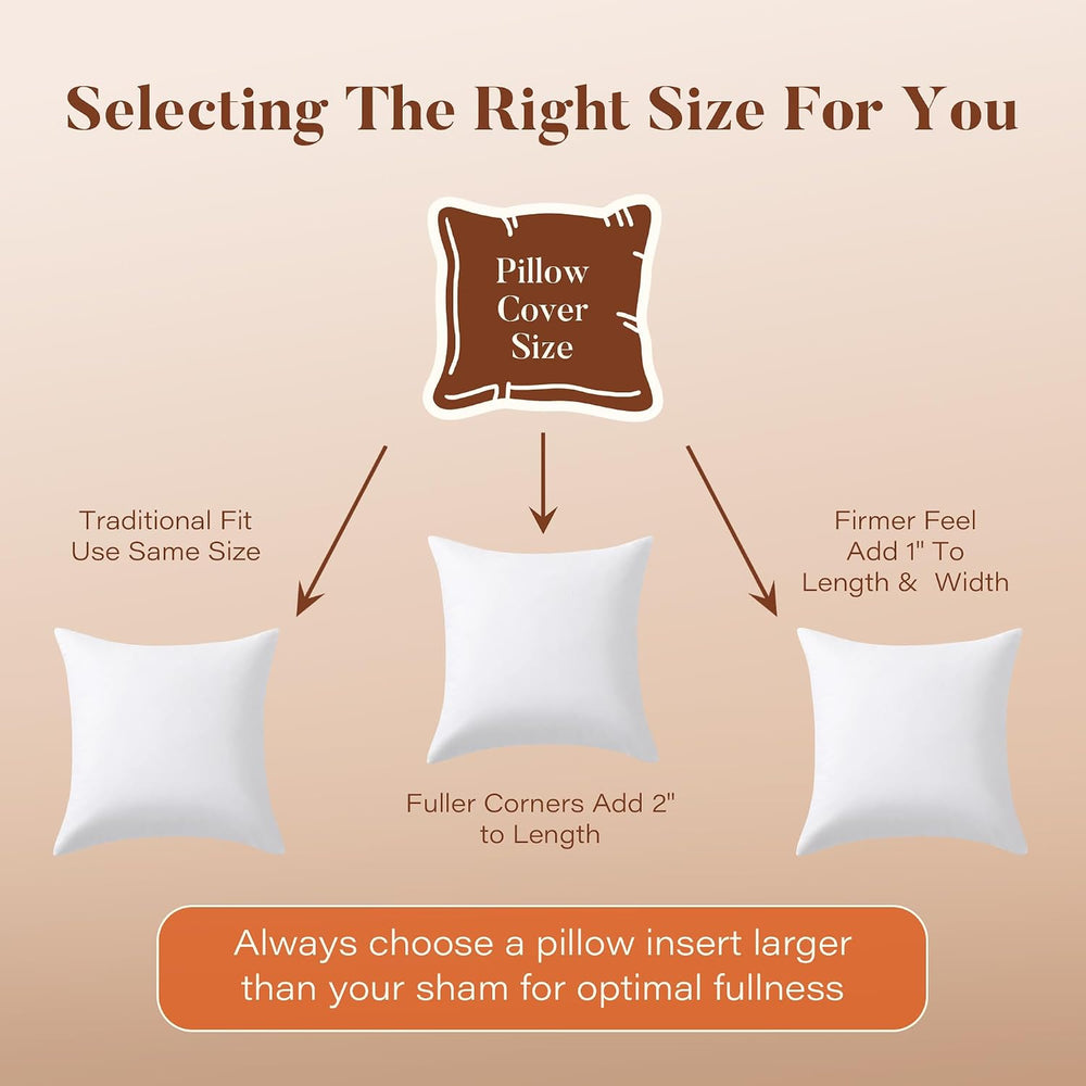 DOWNSTORIA 18x18 Feather Down Pillow Inserts Set of 2, 100% Cotton Cover
