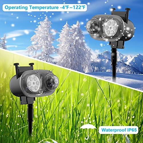 2025 Upgrade Halloween Christmas Projector Lights,2-in-1 Moving Holiday Landscape Lights,30 HD Wave Ocean Effects,Outdoor Waterproof Projection Light for Xmas Halloween Party Garden Decorations