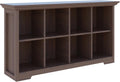 OSCHF 8-Cube Open Bookcase with Base, 2-Tier Low Cabinet, Walnut