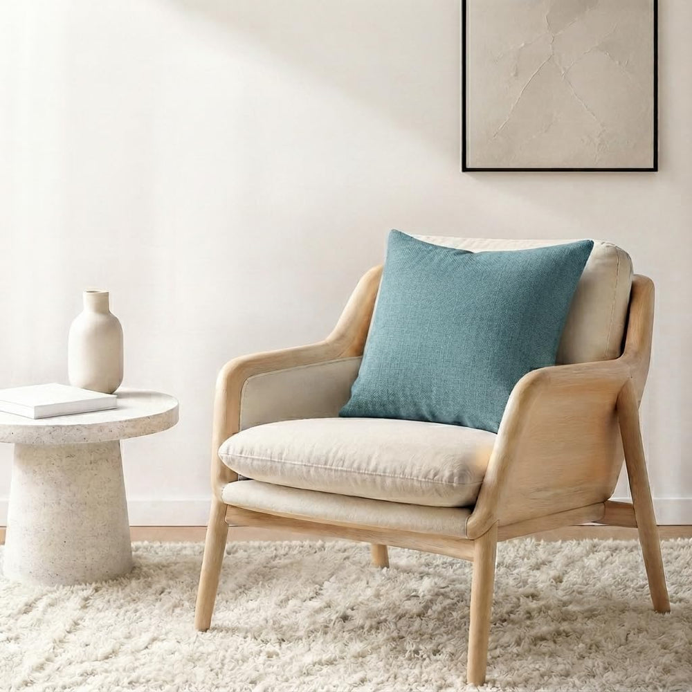 decorUhome Fall Teal Chenille Throw Pillow Covers 24x24 Set of 2