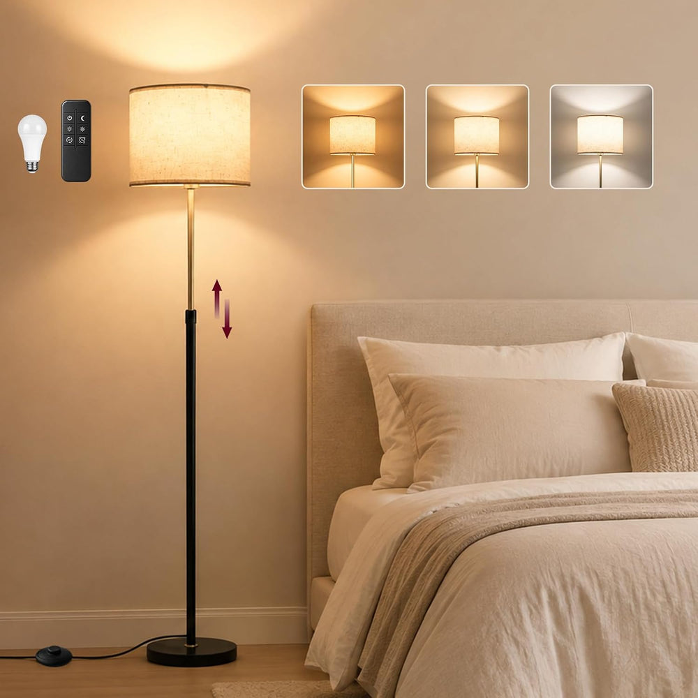 Dimmable Floor Lamp for Living Room, Standing Lamp with Remote, 55-67 in