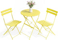 LIFERUN 3-Piece Folding Bistro Set Outdoor, Patio Table and Chairs Set of 2