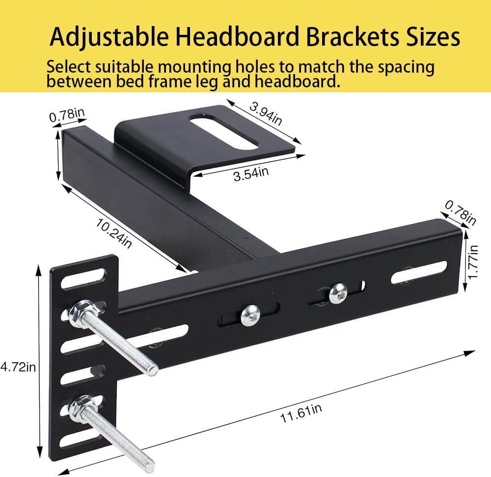 Adjustable Headboard Brackets for Metal Bed Frame, Universal Headboard Mounti...