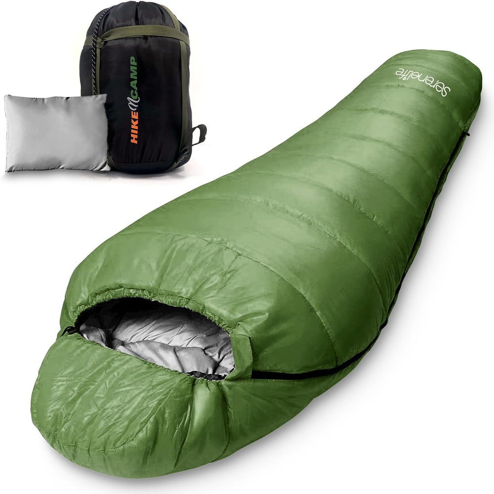 SereneLife 0 Degree Mummy Sleeping Bag – Military-Style, Lightweight & Wa...