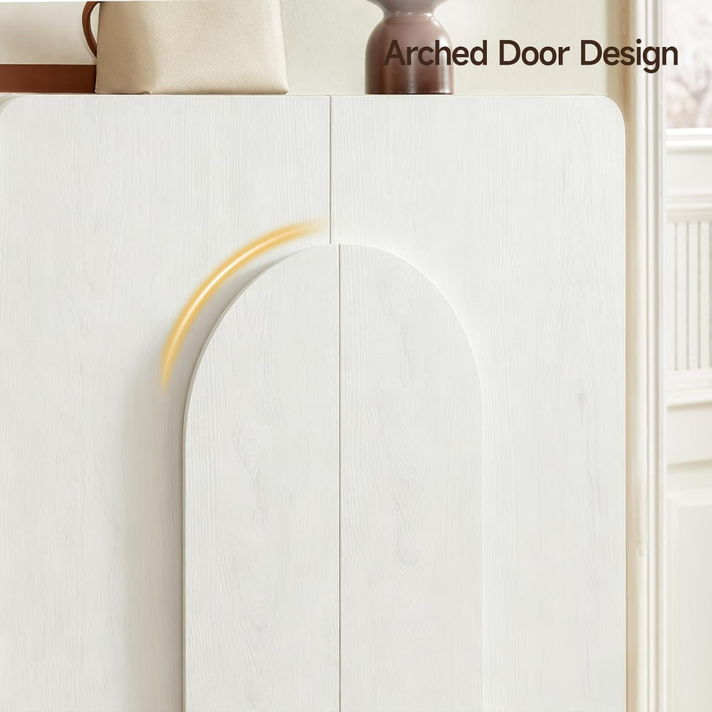 ONBRILL Shoe Storage Cabinet,13.8" D x 31.6" W x 43.3" H, White
