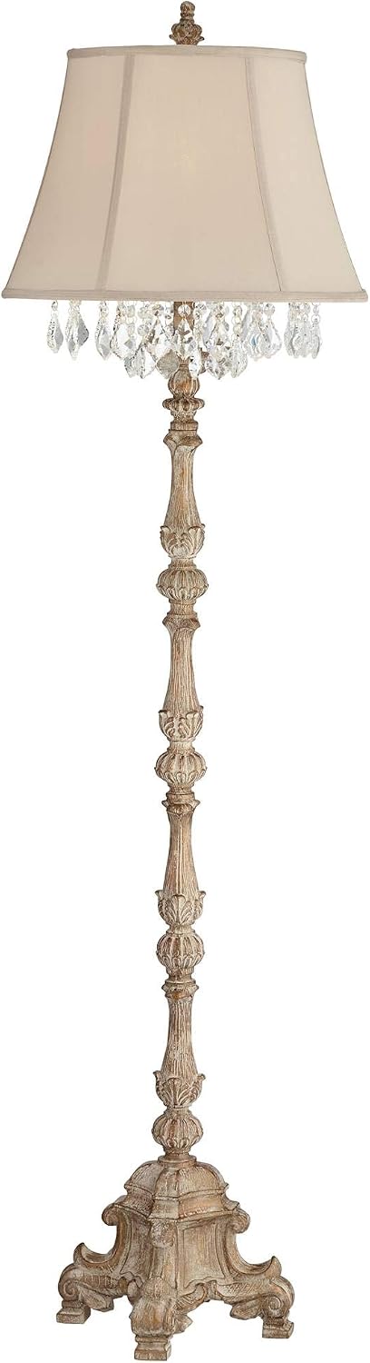 Regency Hill Duval 63 1/2" Tall French Crystal Candlestick Floor Lamp