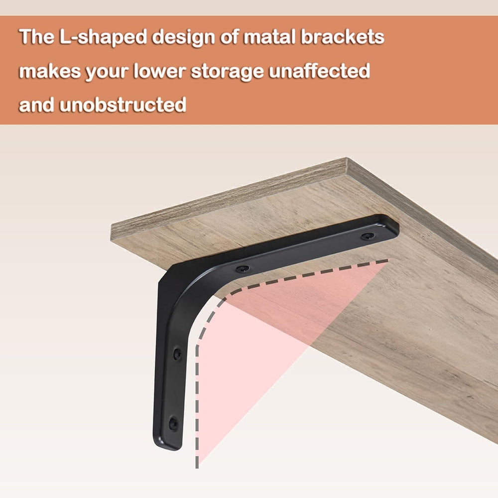 DINZI LVJ Long Wall Shelves, 31.5Inch Wooden Wall Mounted Shelves, Set of 2